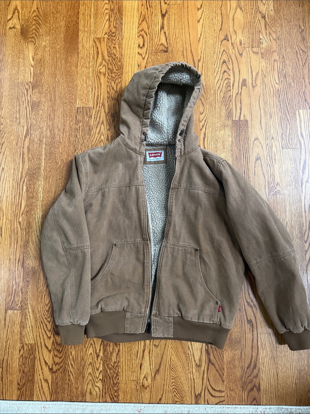 Levi's Brown Hooded Sherpa-Lined Puffer Jacket
